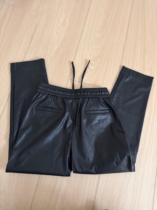 Calvin Klein Black Faux Leather Joggers - Picture 3 of 3